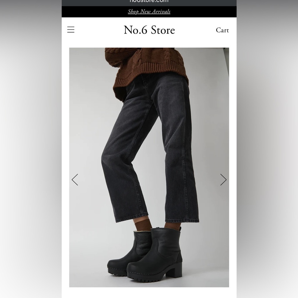 No. 6 Brand 5" Pull On Shearling Clog Boot on Mid on Black Base; Gently Worn - Picture 6 of 8